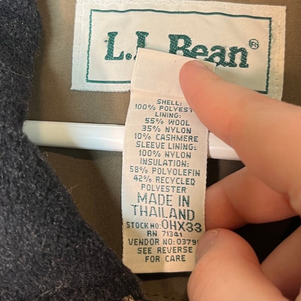 LL Bean Cashmere Wool Blanket Lined Thinsulate Chore Barn Work Utility Jacket L - Picture 2 of 7
